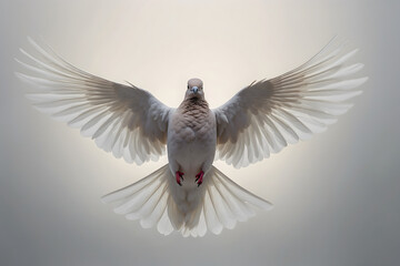 A white dove with an isolated background - obrazy, fototapety, plakaty