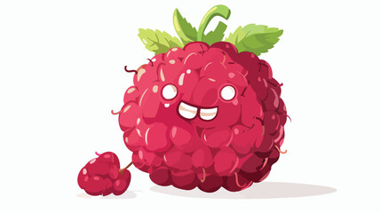Raspberry character. Funny doodle cartoon berry.