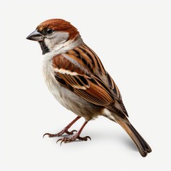 sparrow isolated on white - obrazy, fototapety, plakaty