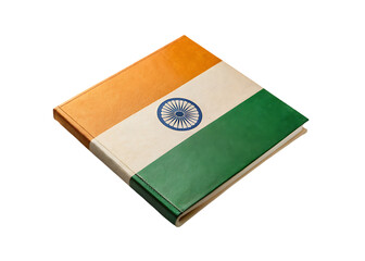 Closeup shot of the flag of india printed on book
