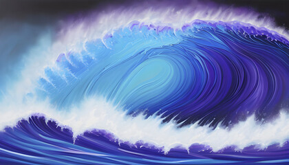 Fototapeta na wymiar Oil painting of colorful wave background.