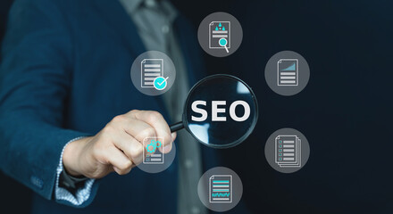 Business SEO tooling concept, Search engine optimization.
