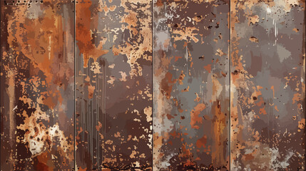 Rusty metal aged coroded panels flat vector isolated