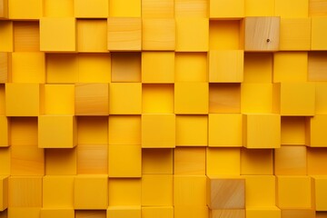 Yellow Wooden Cubes Blocks Background. Generative AI