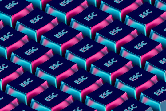 3D render of escape computer keys
