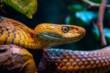 Large beautiful yellow snake