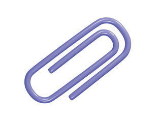 Paper clip icon 3d render illustration