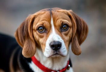 Stunning Beagle Hound Against Dark Background - obrazy, fototapety, plakaty