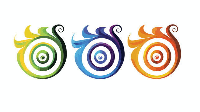 Spiral swirl symbols icon - vector design flat vector