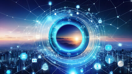 Fototapeta premium abstract background with internet, data flow and internet concept, AI generated