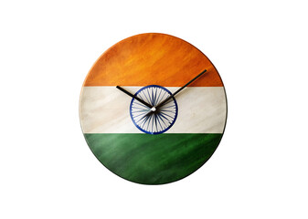 Closeup shot of the flag of india printed on clock