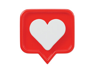 Heart icon 3d render illustration 