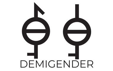 Demigender  vector symbol. Gender and sexual orientation identity
