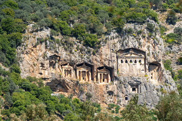 Dalyan Rock Tombs view in Turkey