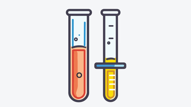 Test Tube and Pipette Icon. Editable Vector EPS Symbol