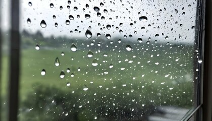 Raindrops-Cascading-Down-The-Side-Of-A-Window-Dis- - obrazy, fototapety, plakaty