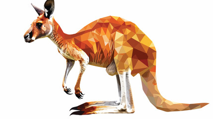 Polygonal kangaroo Flat vector isolated on white background