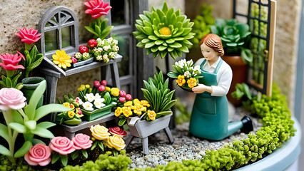 florist miniature, AI generated