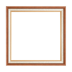The antique frame on the white background,wooden frame isolated