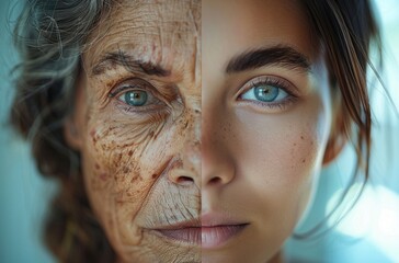 A portrait of an elderly woman, showcasing skincare and cosmetology's role in aging gracefully