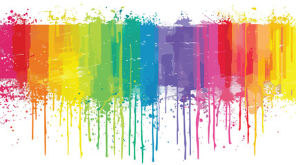 Rainbow grunge stained and striped background Flat vector