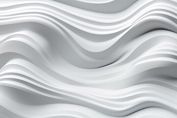 Close up of abstract white paper or fabric flooded in wavy line surface pattern, background and...