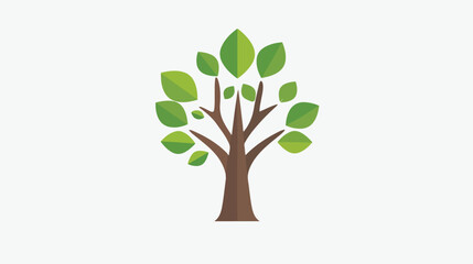 Tree plant natural icon flat vector isolated on white