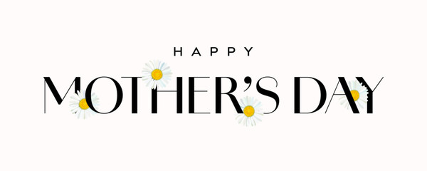 Mother's Day card or banner with flowers and 'Happy Mother's Day' text