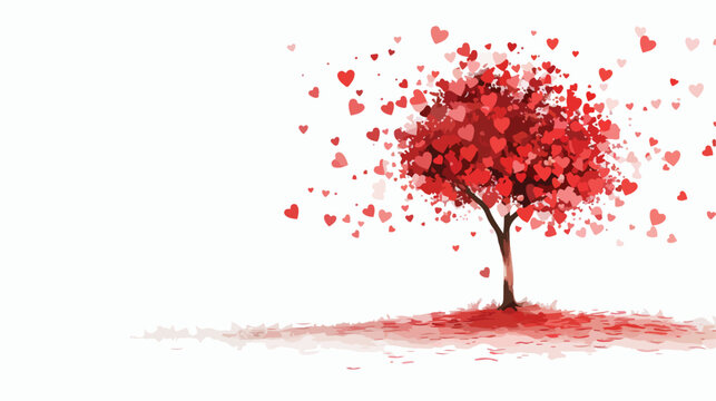 Valentines Day background with tree of hearts design