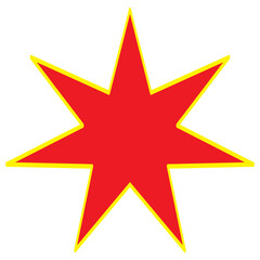 Fototapeta premium Red and yellow 7-point star