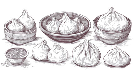 Vector hand drawn food sketch Georgian national