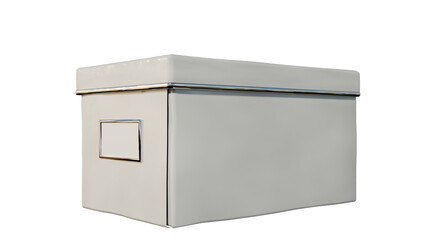 a white box with a lid on a white background