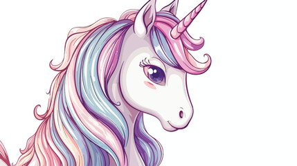 Vector illustration drawing. Cute unicorn graphic 