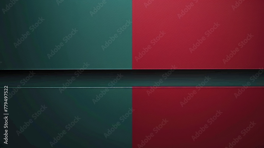 Fototapete create a vibrant design with two horizontal bars in crimson and emerald suitable for adding text ai 