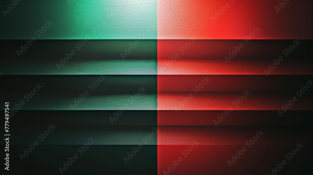 Fototapete create a vibrant design with two horizontal bars in crimson and emerald suitable for adding text ai 