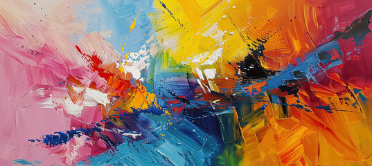 A modern colorful oil painting banner background