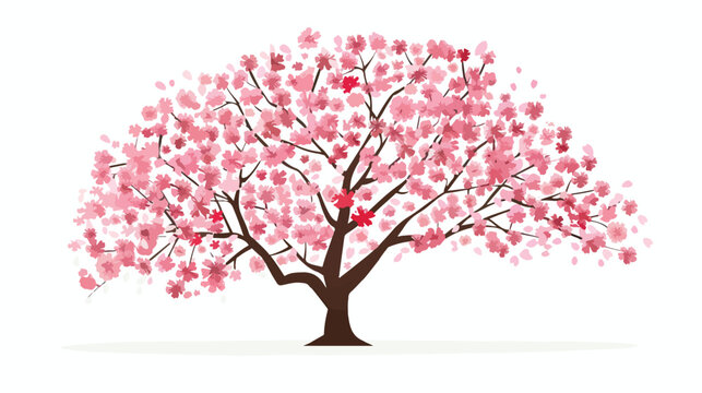 Vector illustration of an abstract blossoming cherry