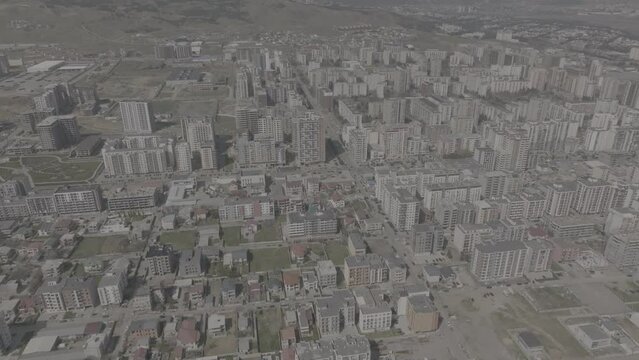 Aerial cityscape of Residential buildings in Didi Dighomi district. Tbilisi, Georgia 2024 april. d-log