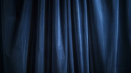 Fototapeta premium dark blue curtains, wool, extreme close up, fabric, straight, frontal