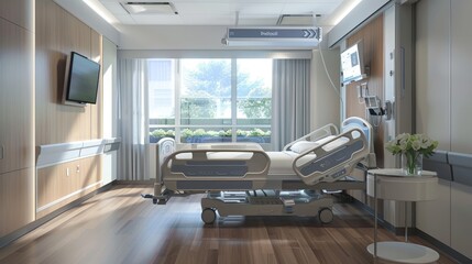 Creating smart hospital rooms for improved patient experience  AI generated illustration - obrazy, fototapety, plakaty
