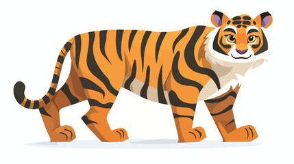 Vector illustration of tiger character punch flat vector