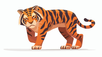 Vector illustration of tiger character punch flat vector