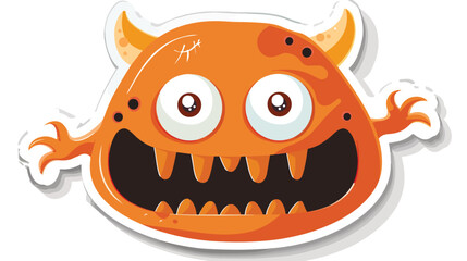Vector illustration paper sticker Halloween icon monster