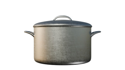 a large metal pot with a lid