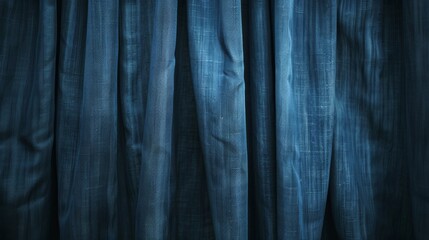 dark blue curtains, wool, extreme close up, fabric, straight, frontal - obrazy, fototapety, plakaty