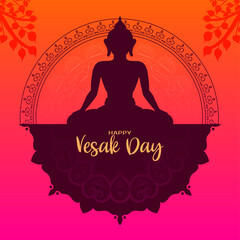 Beautiful Happy Vesak day or buddha purnima festival card design