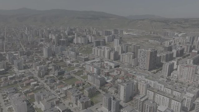 Aerial cityscape of Residential buildings in Didi Dighomi district. Tbilisi, Georgia 2024 april. d-log