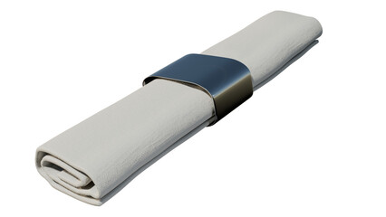 a roll of white paper with a blue band