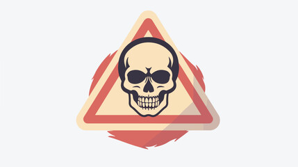 Vector skull danger on desktop sign flat vector isolated