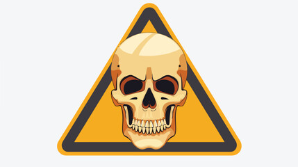 Vector skull danger on desktop sign flat vector isolated